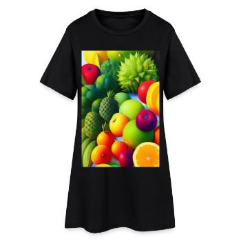 Fruit - Robe T-shirt Femme - noir - Devant