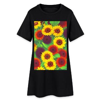 Tournesols - Robe T-shirt Femme - noir - Devant