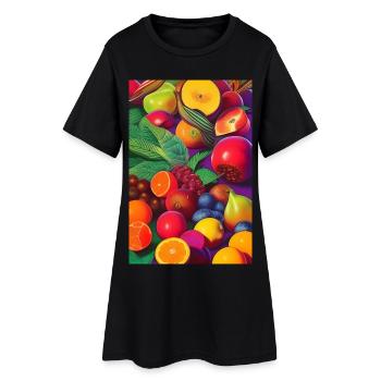 Fruit - Robe T-shirt Femme - noir - Devant