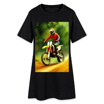 Équitation en motocross - Robe T-shirt Femme - noir - Devant