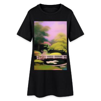 Jardin zen chinois - Robe T-shirt Femme - noir - Devant