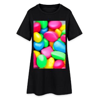 Bonbons colorés - Robe T-shirt Femme - noir - Devant