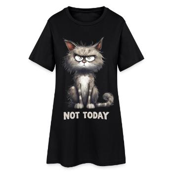 Chat en colère Chat Pas aujourd’hui - Robe T-shirt Femme - noir - Devant