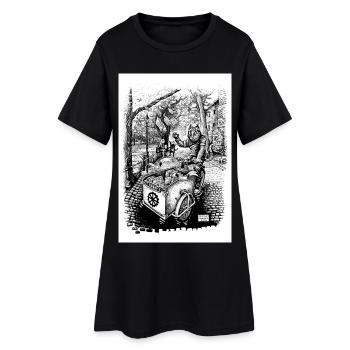 Pendant ce temps à Cracovie [Pologne] - Robe T-shirt Femme - noir - Devant