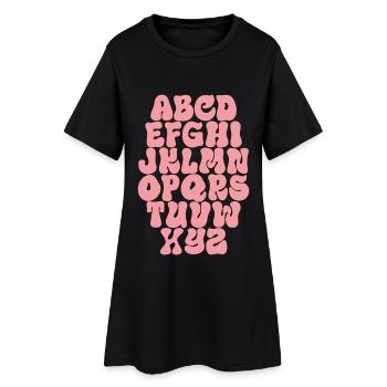 Lettres ABC Alphabet - Robe T-shirt Femme - noir - Devant