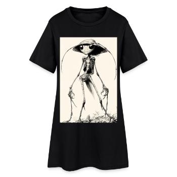 Des extraterrestres squelettiques avec des chapeaux – sombrement charmants - Robe T-shirt Femme - noir - Devant