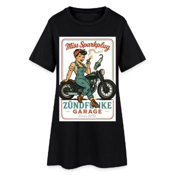 Miss Sparkplug – Zündfunke Garage Queen - Frauen T-Shirt-Kleid - Schwarz - Vorne