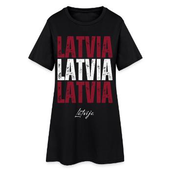 Fierté lettone, j’adore la Lettonie - Robe T-shirt Femme - noir - Devant