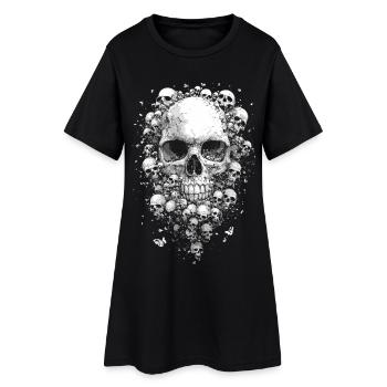 Skulls punk - Women’s T-Shirt Dress - black - Front