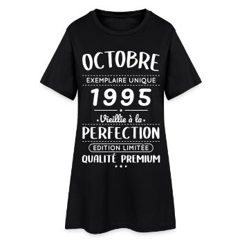 Anniversaire 30 ans - Octobre 1995 Perfection - Robe T-shirt Femme - noir - Devant