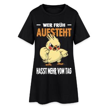 Vogel Geschenk Morgenmuffel Büro Frauen Männer - Frauen T-Shirt-Kleid - Schwarz - Vorne