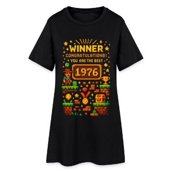 1976 Level 50 Shirt for Retro Gamers and Birthdays - Women’s T-Shirt Dress - black - Front
