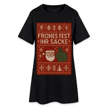 Joyeux Noël, bande de ! - Robe T-shirt Femme - noir - Devant