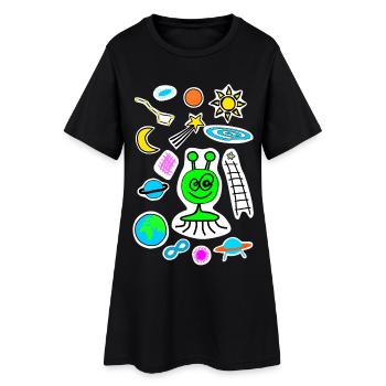 Gribouillis d’espace - Robe T-shirt Femme - noir - Devant