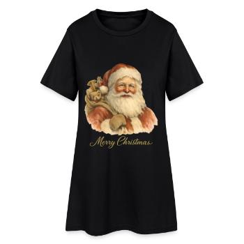 Joyeux Noël Père Noël - Robe T-shirt Femme - noir - Devant