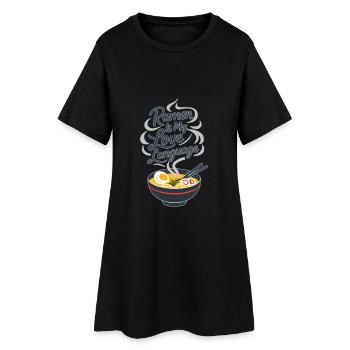 Kanagawa Wave Ramen Bowl Kawaii Japonais - Robe T-shirt Femme - noir - Devant
