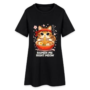 Ramen Chat - Robe T-shirt Femme - noir - Devant