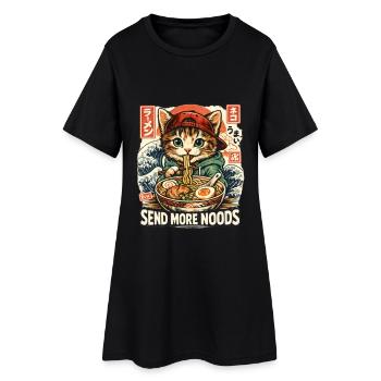 Send Noods Kawaii Neko Ramen Chat Nouilles anime - Robe T-shirt Femme - noir - Devant