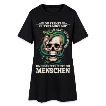 You get up in a good mood, feel comfortable - Women’s T-Shirt Dress - black - Front