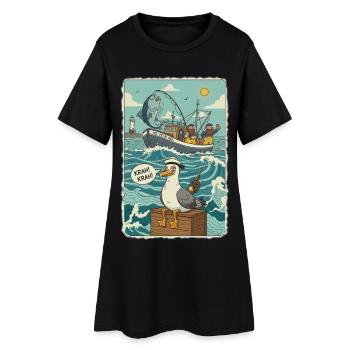 Pêcheurs en haute mer - Robe T-shirt Femme - noir - Devant