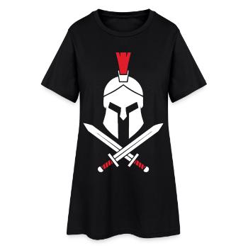 Logo Spartiate Épées Croisées Mascotte Spartan - Robe T-shirt Femme - noir - Devant