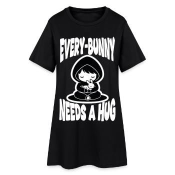 Lapin Hug Every-Bunny Manga Mignon - Robe T-shirt Femme - noir - Devant