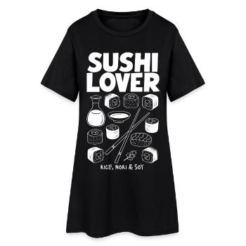 Sushi Lover Tee Nori Rice Theme - Frauen T-Shirt-Kleid - Schwarz - Vorne