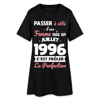 Anniversaire 30 ans - Née en Juillet 1996 - Robe T-shirt Femme - noir - Devant