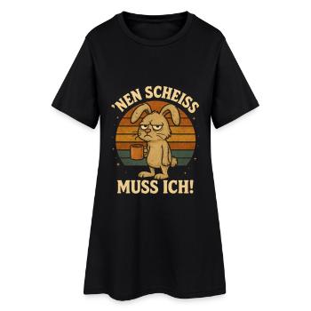 Hase Nen Scheiss Muss Ich - Frauen T-Shirt-Kleid - Schwarz - Vorne