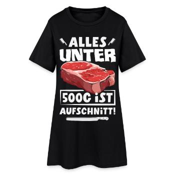 Grillmeister Geschenk Fleisch Wurst & Bier - Frauen T-Shirt-Kleid - Schwarz - Vorne