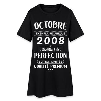 Anniversaire 18 ans - Octobre 2008 Perfection - Robe T-shirt Femme - noir - Devant