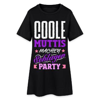 Coole Muttis Machen Schlager Party Outfit - Frauen T-Shirt-Kleid - Schwarz - Vorne