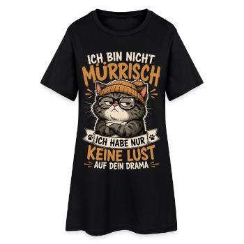 Ich Habe Keine Lust Auf Dein Drama Katze - Frauen T-Shirt-Kleid - Schwarz - Vorne