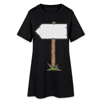 Enseigne rustique en bois - Robe T-shirt Femme - noir - Devant