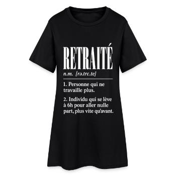 Retraité – Définition humoristique - Robe T-shirt Femme - noir - Devant