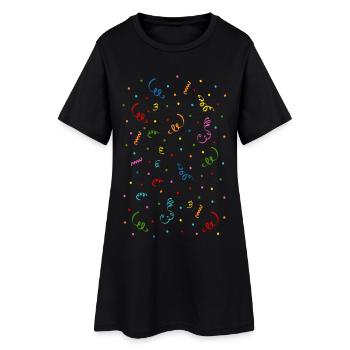 Serpentins confettis - Robe T-shirt Femme - noir - Devant