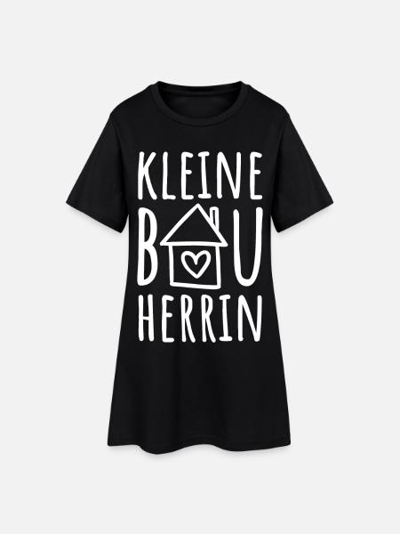 Kleine Bauherrin Tochter Haus Baustelle Hausbau - Frauen T-Shirt-Kleid - Schwarz