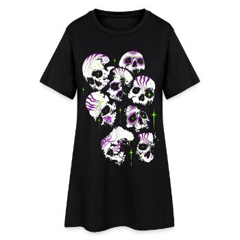 Crânes Crâne Halloween Crânes de sucre - Robe T-shirt Femme - noir - Devant