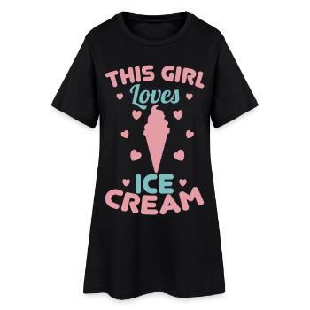 Petit amateur de glaces - Robe T-shirt Femme - noir - Devant