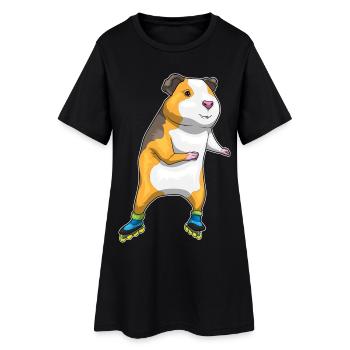 Meerschweinchen Inline skating Inline skates - Frauen T-Shirt-Kleid - Schwarz - Vorne
