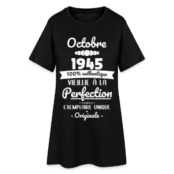 Anniversaire 80 ans - Octobre 1945 Originale - Robe T-shirt Femme - noir - Devant