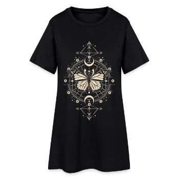 Astronomie - Mystique Papillon Monarque Phase Lune - Robe T-shirt Femme - noir - Devant