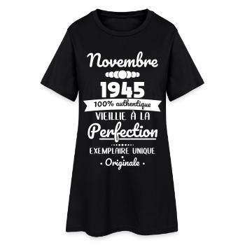 Anniversaire 80 ans - Novembre 1945 Originale - Robe T-shirt Femme - noir - Devant