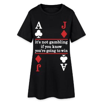 Motif de carte de dicton de poker - Robe T-shirt Femme - noir - Devant