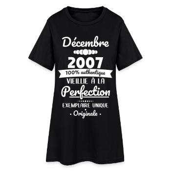 Anniversaire 18 ans - Décembre 2007 Originale - Robe T-shirt Femme - noir - Devant