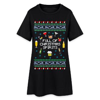 Plein d’esprits de Noël moche - Robe T-shirt Femme - noir - Devant