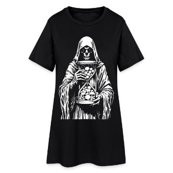 Sensenmann mit Schädeln - Frauen T-Shirt-Kleid - Schwarz - Vorne