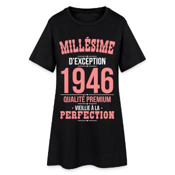 1946 – Millésime d’exception – Qualité premium - Robe T-shirt Femme - noir - Devant