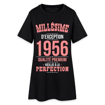 1956 – Millésime d’exception – Qualité premium - Robe T-shirt Femme - noir - Devant