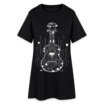 Sketch de ukulélé - Robe T-shirt Femme - noir - Devant